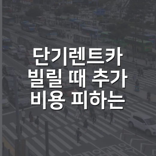 단기렌트카 빌릴 때 추가 비용 피하는 방법 - 요약