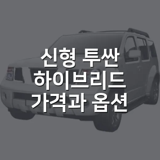 신형 투싼 하이브리드 가격과 옵션 고르는 방법 - 요약