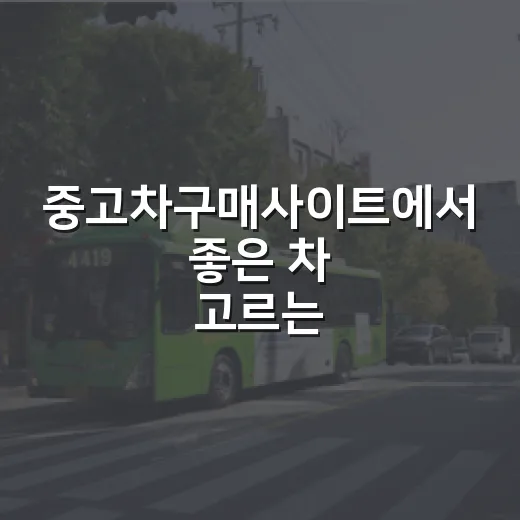 중고차구매사이트에서 좋은 차 고르는 방법 - 요약