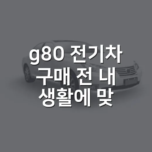 g80 전기차 구매 전 내 생활에 맞는지 확인하는 방법 - 요약