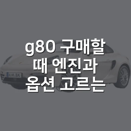 g80 구매할 때 엔진과 옵션 고르는 방법 - 요약