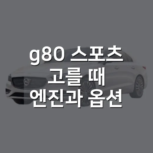 g80 스포츠 고를 때 엔진과 옵션 비교하는 방법 - 요약