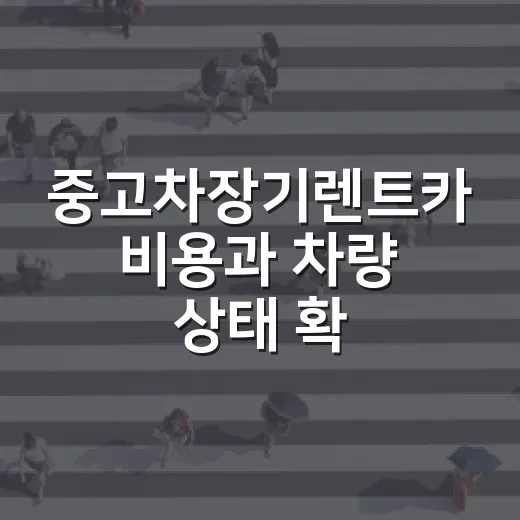 중고차장기렌트카 비용과 차량 상태 확인하는 방법 - 요약