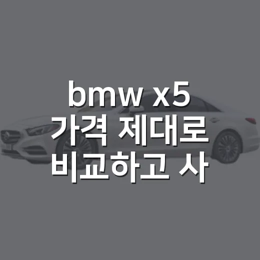 bmw x5 가격 제대로 비교하고 사는 방법 - 요약