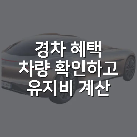 경차 혜택 차량 확인하고 유지비 계산하는 방법 - 요약