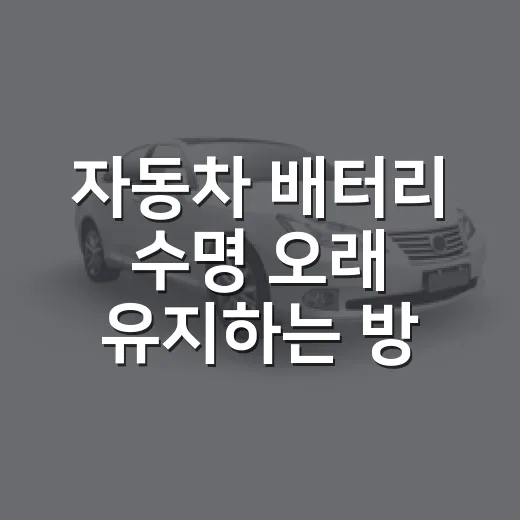 자동차 배터리 수명 오래 유지하는 방법 - 요약