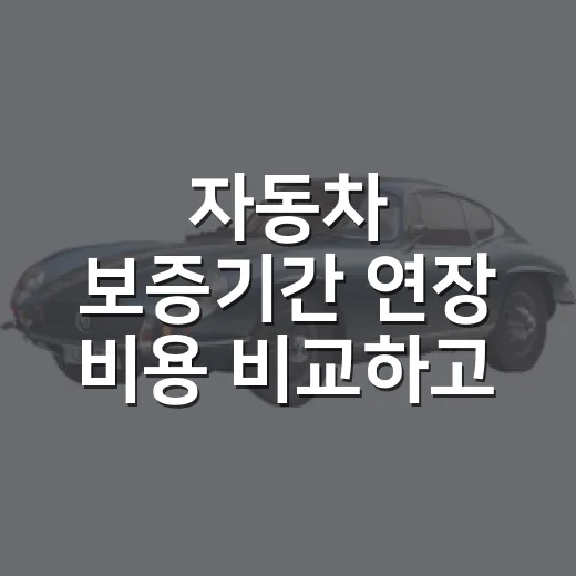 자동차 보증기간 연장 비용 비교하고 고르는 방법 - 요약
