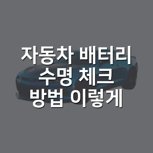 자동차 배터리 수명 체크 방법 이렇게 확인하세요 - 요약