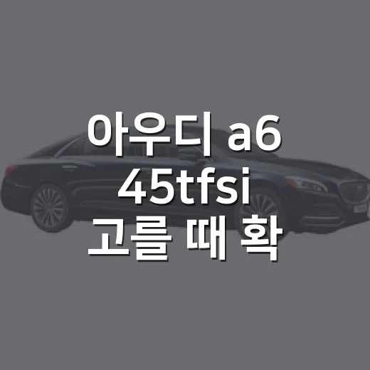 아우디 a6 45tfsi 고를 때 확인하는 방법 - 요약