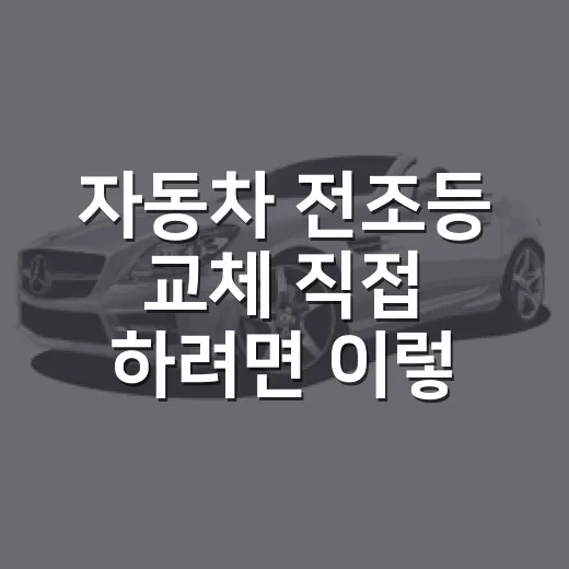 자동차 전조등 교체 직접 하려면 이렇게 - 요약