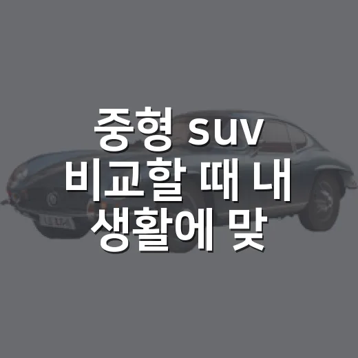 중형 suv 비교할 때 내 생활에 맞게 고르는 방법 - 요약