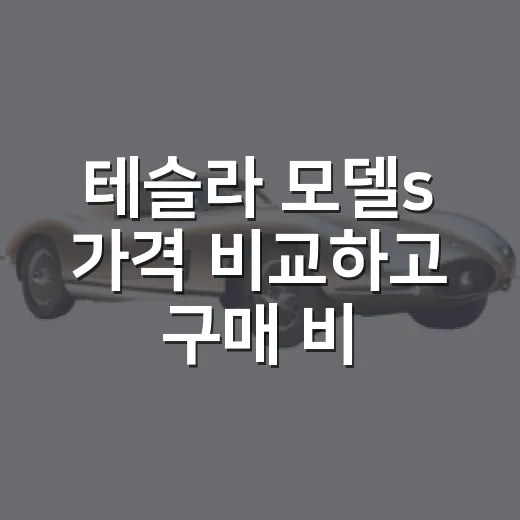 테슬라 모델s 가격 비교하고 구매 비용 계산하는 방법 - 요약