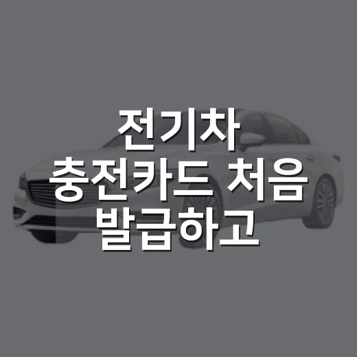 전기차 충전카드 처음 발급하고 알뜰하게 쓰는 방법 - 요약