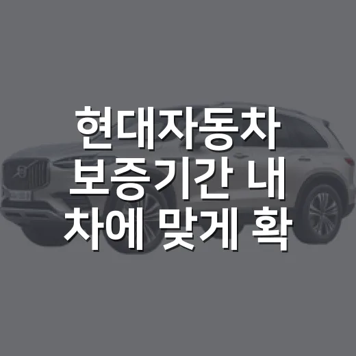현대자동차 보증기간 내 차에 맞게 확인하는 방법 - 요약