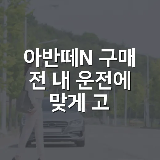 아반떼N 구매 전 내 운전에 맞게 고르는 방법 - 요약