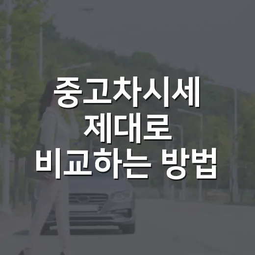 중고차시세 제대로 비교하는 방법 - 요약