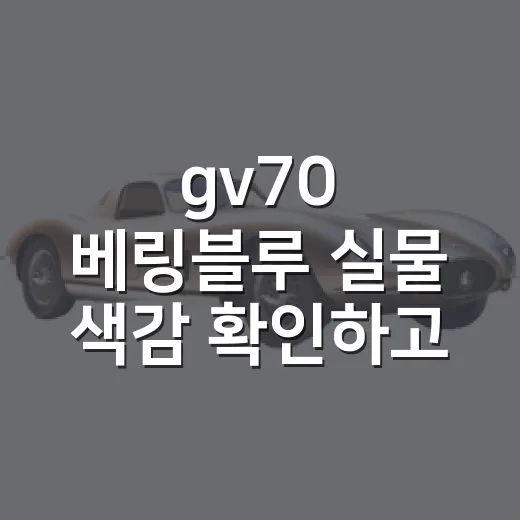 gv70 베링블루 실물 색감 확인하고 고르는 방법 - 요약