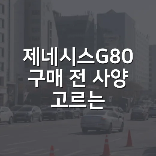 제네시스G80 구매 전 사양 고르는 방법 - 요약