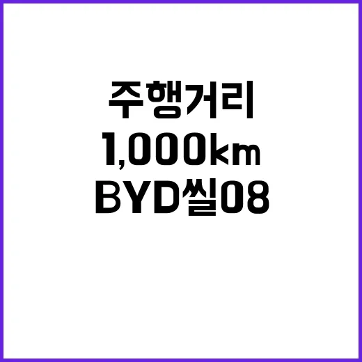 BYD 씰 08 1,000km 주행거리 제대로 이해하는 방법 - 요약