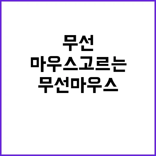 초보자를 위한 무선마우스 고르는 방법, 사기 전에 이것만 보면 됩니다 - 요약