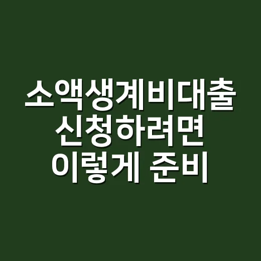 소액생계비대출 신청하려면 이렇게 준비하세요 - 요약