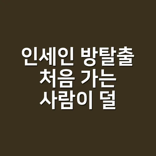 인세인 방탈출 처음 가는 사람이 덜 헤매는 방법 - 요약