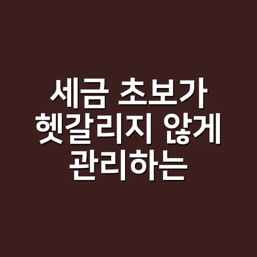 세금 초보가 헷갈리지 않게 관리하는 방법 - 요약