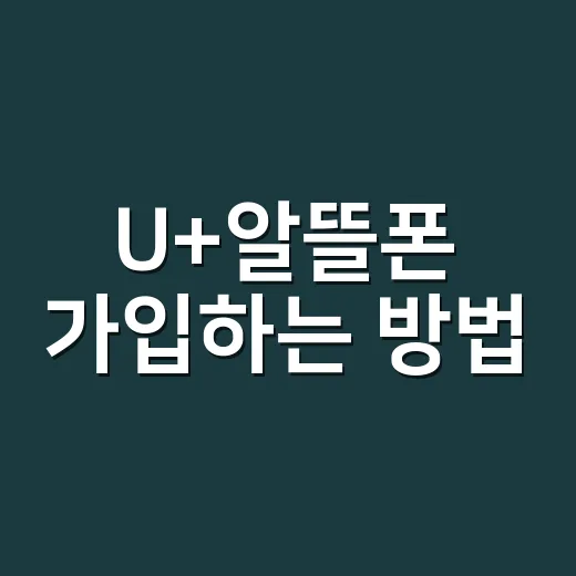 U+알뜰폰 가입하는 방법, 처음이면 이렇게 비교하면 덜 헤매요 - 요약