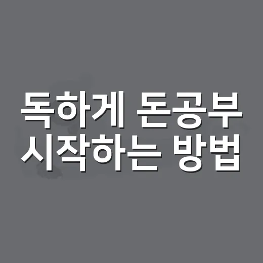 독하게 돈공부 시작하는 방법, 초보자는 이렇게 루틴을 잡으면 됩니다 - 요약