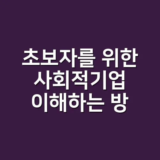 초보자를 위한 사회적기업 이해하는 방법 - 요약