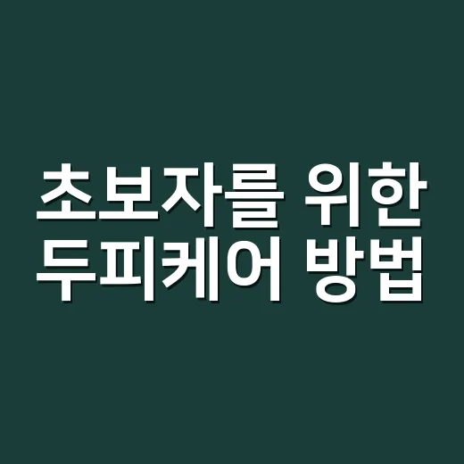 초보자를 위한 두피케어 방법, 샴푸부터 생활습관까지 이렇게 시작하세요 - 요약