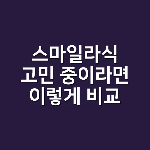 스마일라식 고민 중이라면 이렇게 비교하고 준비하는 방법 - 요약