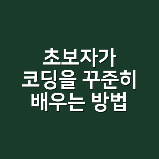 초보자가 코딩을 꾸준히 배우는 방법, 막막할 때 이렇게 시작하면 됩니다 - 요약