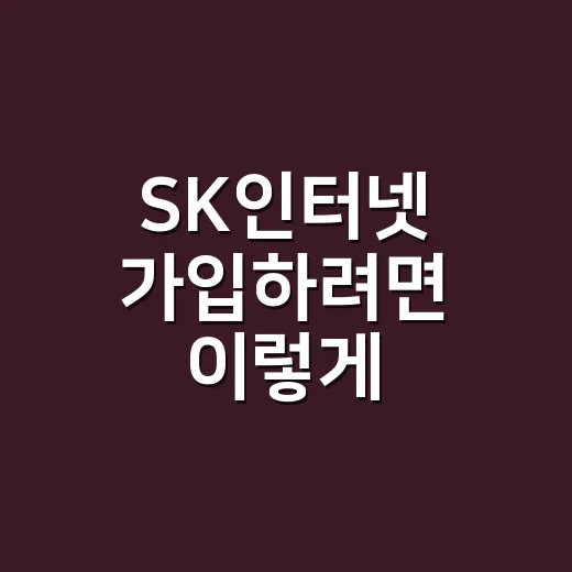 SK인터넷 가입하려면 이렇게 비교하면 덜 헷갈립니다 - 요약