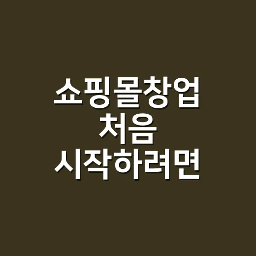 쇼핑몰창업 처음 시작하려면 이렇게 준비하세요 - 요약