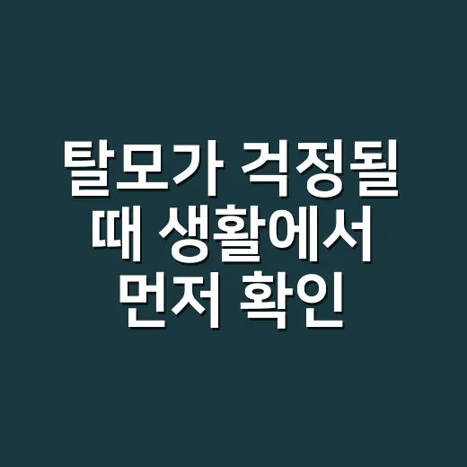 탈모가 걱정될 때 생활에서 먼저 확인하는 방법 - 요약