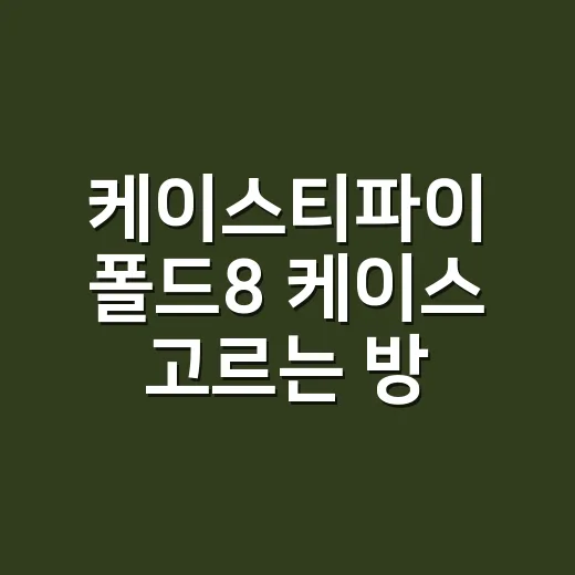 케이스티파이 폴드8 케이스 고르는 방법, 힌지 보호부터 맥세이프까지 - 요약