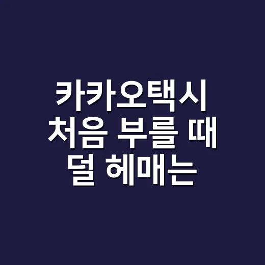 카카오택시 처음 부를 때 덜 헤매는 방법 - 요약
