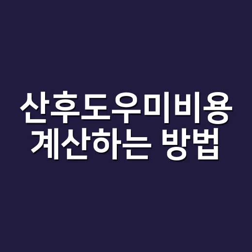 산후도우미비용 계산하는 방법, 정부지원부터 추가금까지 이렇게 보세요 - 요약