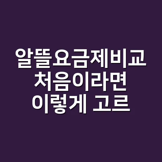 알뜰요금제비교 처음이라면 이렇게 고르면 됩니다 - 요약