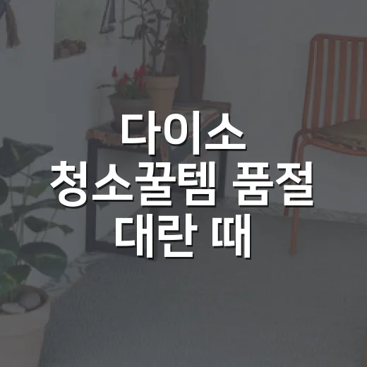 다이소 청소꿀템 품절 대란 때 원하는 제품 찾는 방법 - 요약