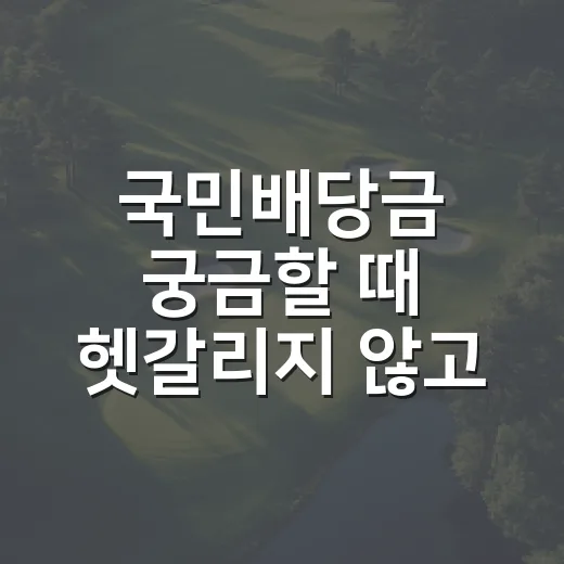 국민배당금 궁금할 때 헷갈리지 않고 확인하는 방법 - 요약