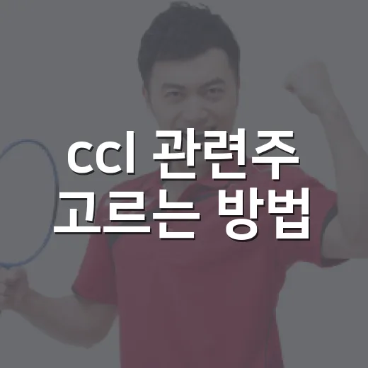 ccl 관련주 고르는 방법, 초보자는 이렇게 보면 쉽습니다 - 요약