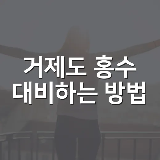 거제도 홍수 대비하는 방법, 비 많이 오기 전 이렇게 챙기세요 - 요약