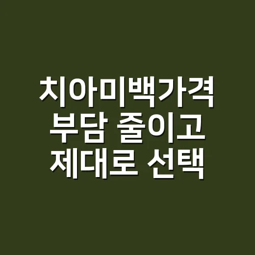 치아미백가격 부담 줄이고 제대로 선택하는 방법 - 요약