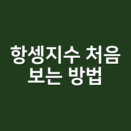 항셍지수 처음 보는 방법, 홍콩 증시 흐름은 이렇게 읽으면 쉽습니다 - 요약