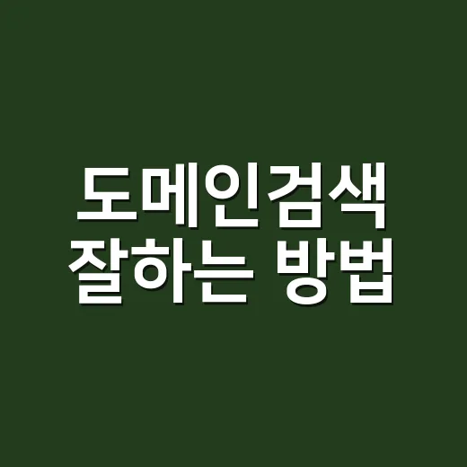 도메인검색 잘하는 …