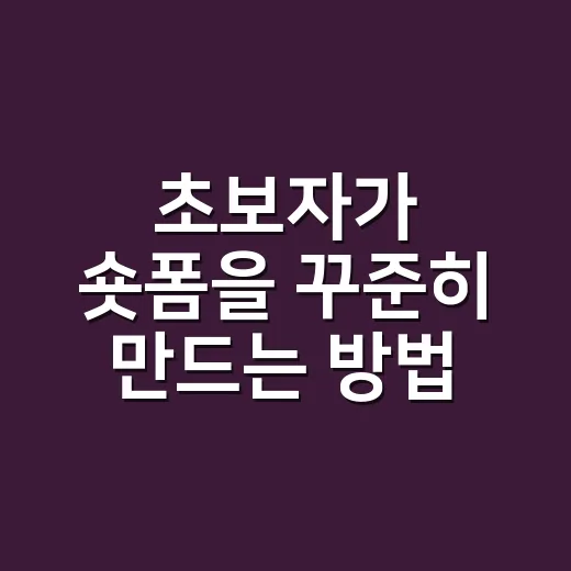 초보자가 숏폼을 꾸준히 만드는 방법 - 요약