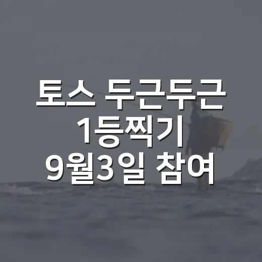 토스 두근두근 1등찍기 9월3일 참여하고 확인하는 방법 - 요약