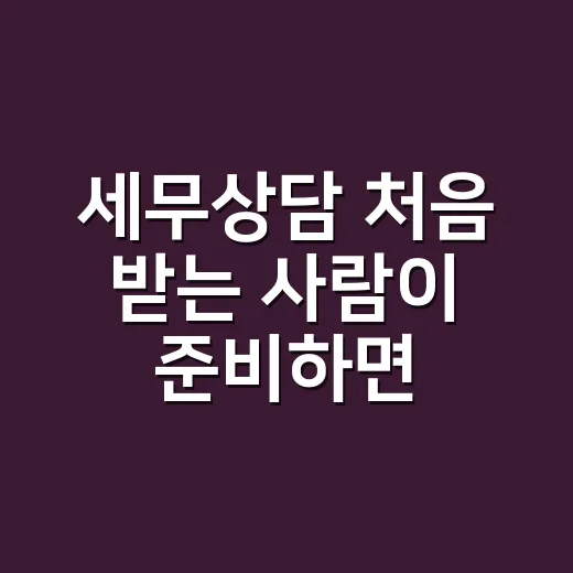 세무상담 처음 받는 사람이 준비하면 좋은 것들 - 요약